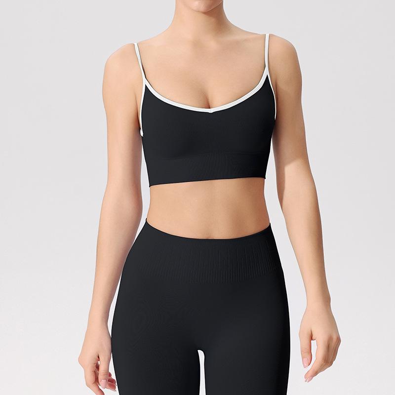 

Женская майка для йоги со встроенным бюстгальтером и тонкими бретелями - Стильный дизайн спины и съемный нагрудный вкладыш Medium чёрный