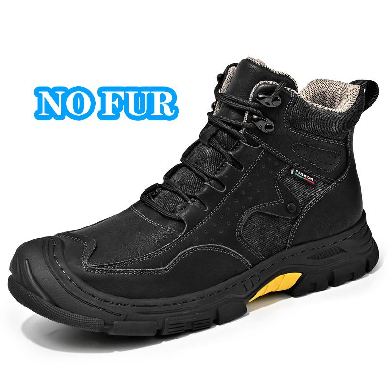 Fashion Non-Slip Outdoor Men Motorcycle Boots Casual Leather Autumn Winter High Top Shoes New Arrival Man Ankle Boots Comfy Hiking Botas