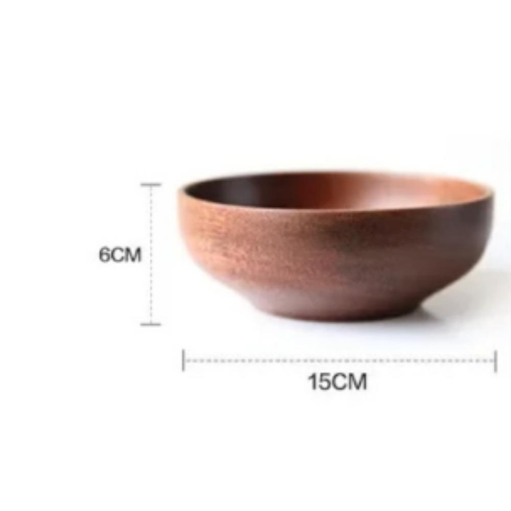 1PC Large soup bowl wood tigela healthy food containers dinner dishes vintage salad rice Japanese style tableware LC 013