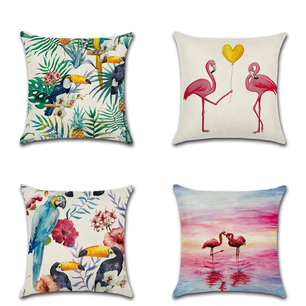 Versatile 18 Inch Summer Flamingo Throw Pillow Case Ideal For Sofa Bed And Home Decor