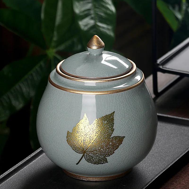 Tea Containers Ceramic Sealed Can Large Coarse Pottery Storage Tank Pu'er Tea Tea Canister Tea Caddy TeaJar Japanese Jar Storage