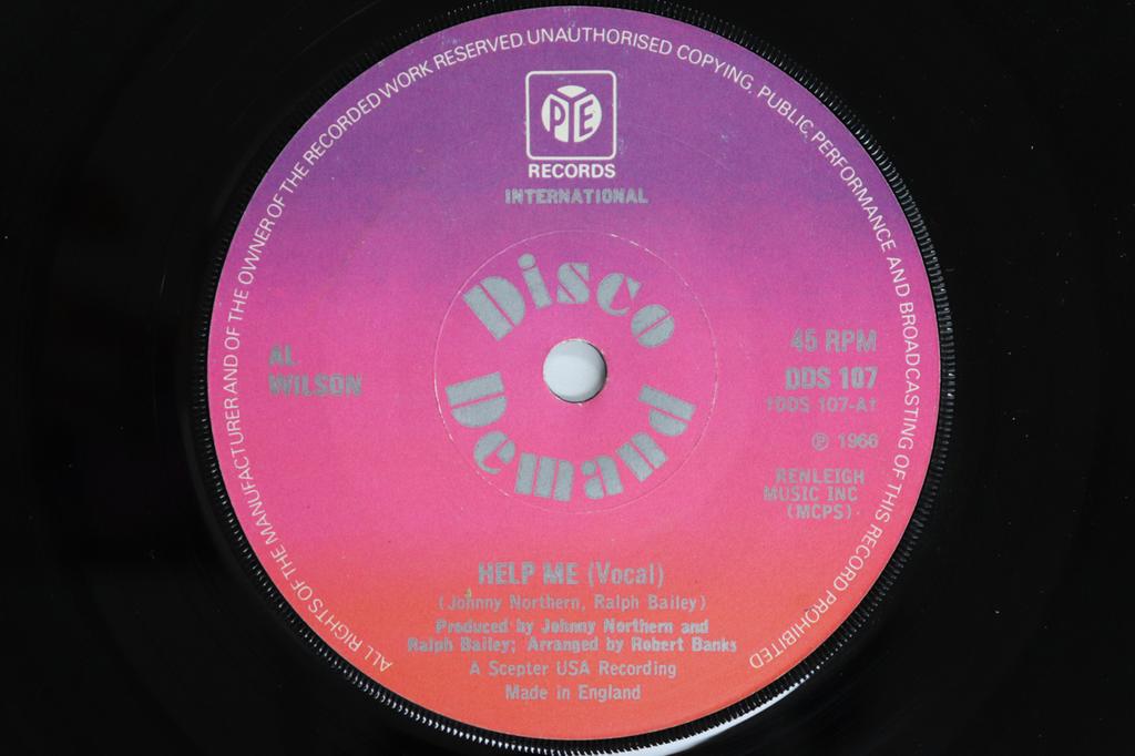 7inch Record AL WILSON - Help Me DDS107 PYE INTERNATION 1974 UK Soul/Funk Used