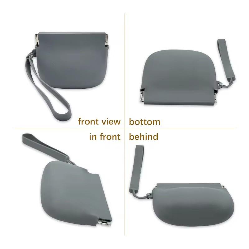 Silicone Coin Purse Keychain Small Silicone Pouch Wired Earbud Case 10X8Cm/3.94X3.15 Inches Coin Holder Pouch Silicone Storage