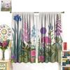 Rustic Flower Blackout Windows Curtains   Curtains Green Leaf Rod Pocket Vintage Floral Colorful Plant Herbs Wildflower Blossom B