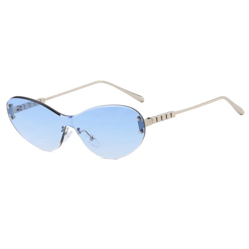 Vintage Cat Eye Sunglasses Women Fashion Retro Rimless Oval Sun Glasses Men Candy Colors Eyewear Brand Designer