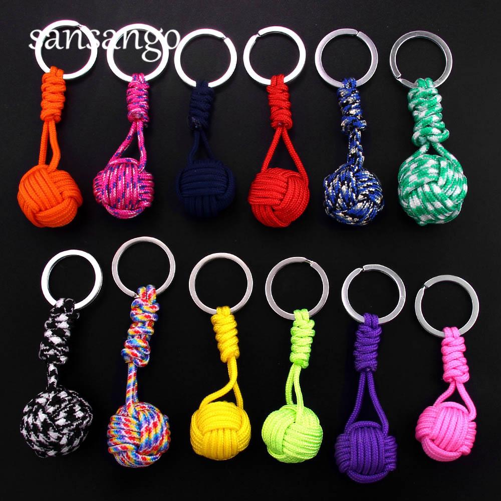 Nowa tkana smycz Paracord brelok Survival taktyczna wojskowa lina spadochronowa sznur piłka wisiorek brelok breloczek