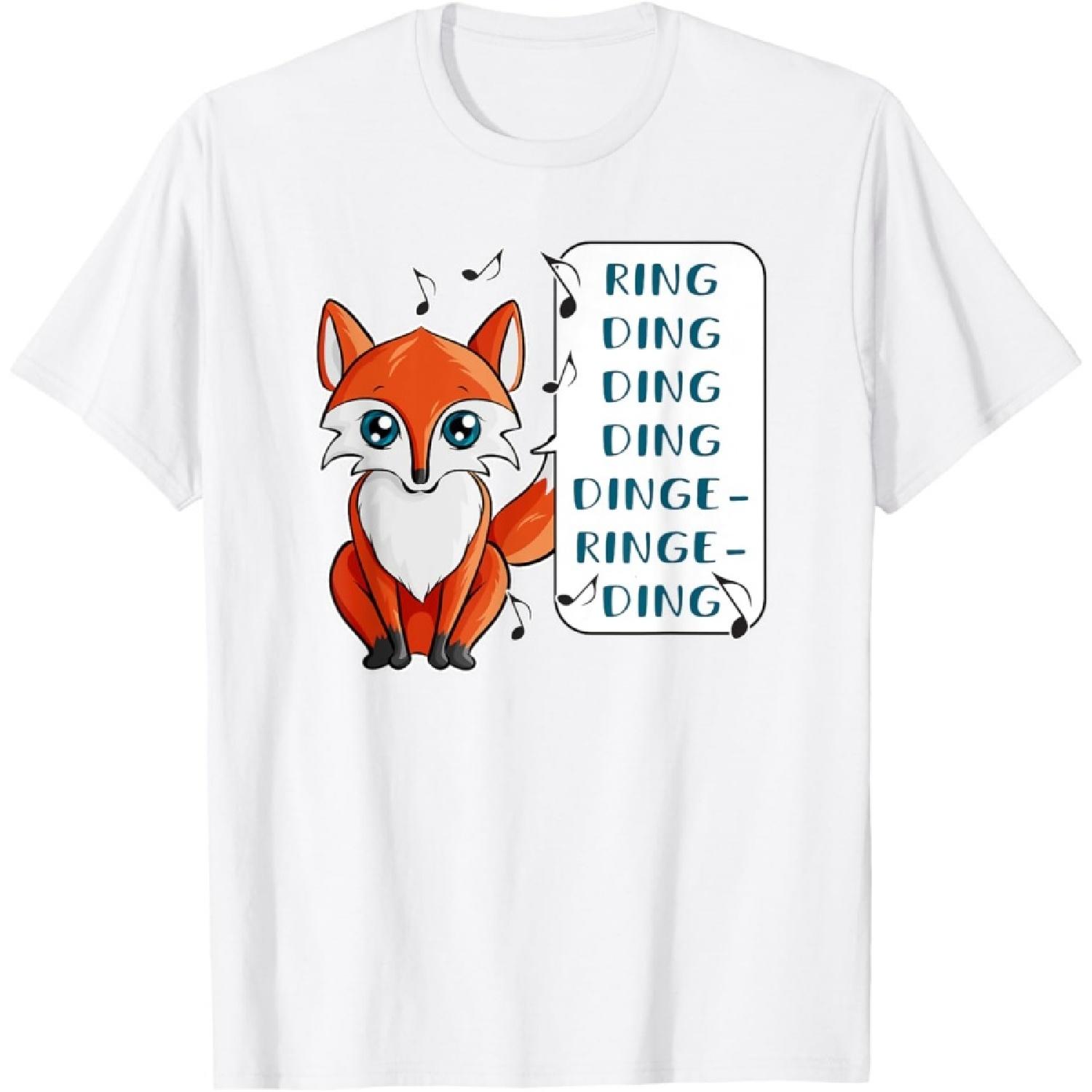 

Funny What does the Fox say T-Shirt Fox Lover Tee Gift T-Shirt XXXXXL білий
