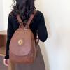 PU Backpack Women's Solid Color Large Capacity Travel Backpack AVE