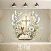 2D Baptism Cross & Bible Backdrop, 2D White Dove Communion Party Decor