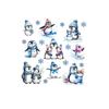 White Christmas Penguin Skiing Snowflake Wall Sticker for Living Room, Bedroom & Entrance - MLC-98