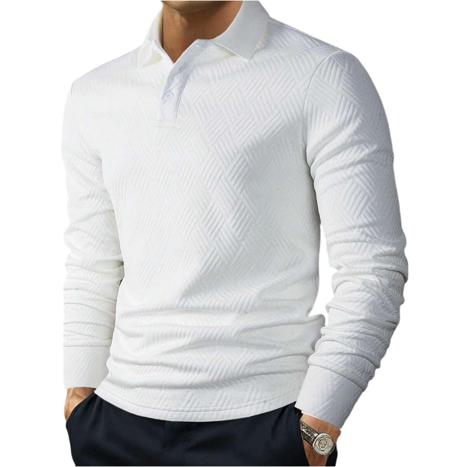 Men s Casual Lapel ,color Long,sleeved Shirt Top M