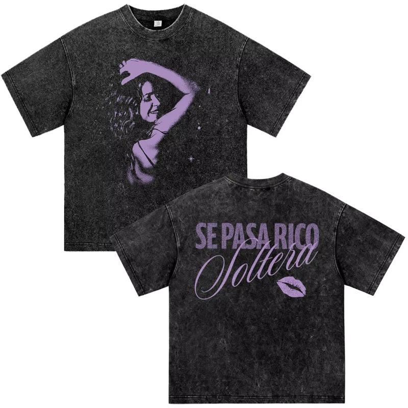 Shakira Las Mujeres Ya No Lloran World Tour 2026 Vintage Washed T-shirts Men Women Clothing Casual Harajuku Short Sleeve T Shirt