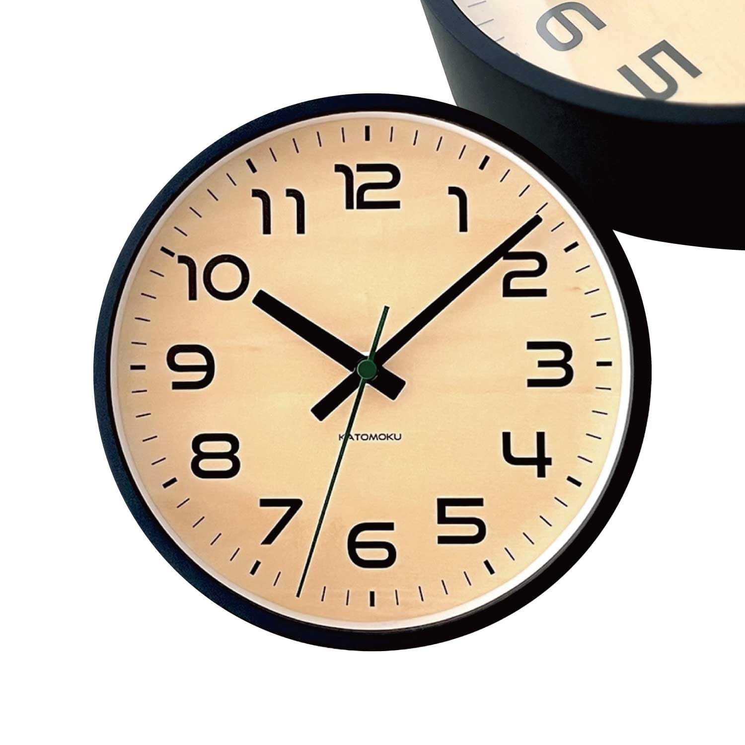 

KATOMOKU plywood clock 23S wall continuous second diameter clock, black, km-146BKRCS, hand, 20.2cm (SKP radio-controlled clock)