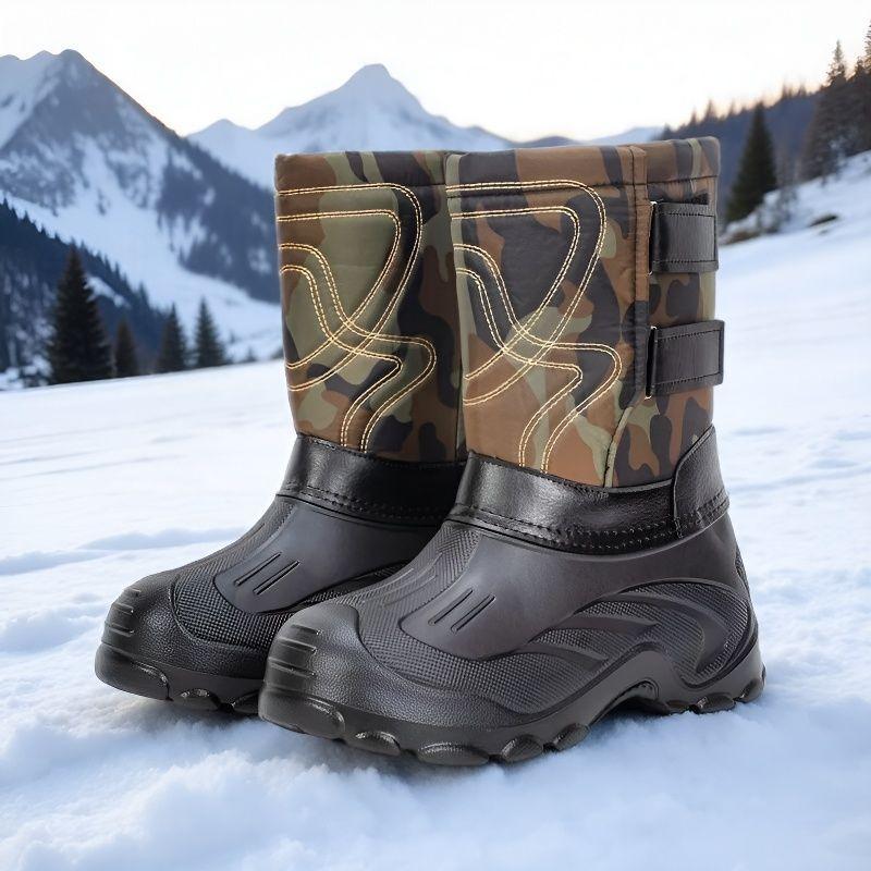 Cotton Shoes Men's Snow Boots Cold Resistant Warm Anti Slip Long Tube Boots with Thick Fleece Comfortable Cotton Boots 39-46