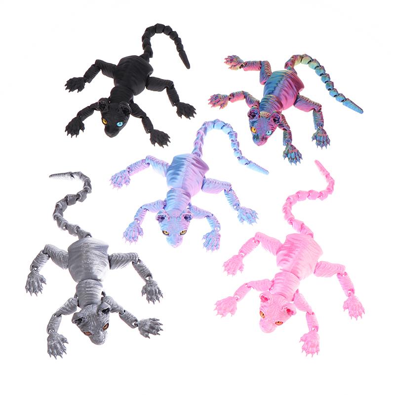 3D Printed Sphinx Cat 3D Printed Animal Toys Realistic Hairless Cat Figurines Articulated Cat Toys Cute Kitten Toys For Cat Love