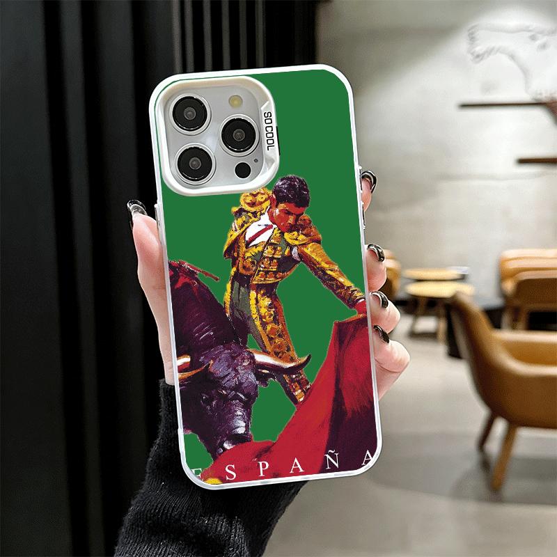 Bullfight Bull Fighter Matador Soft Phone Case for iPhone 15 16 17 Pro Max 17Air 16E 14 Plus 13 12 Mini Shockproof Cover Back Sh