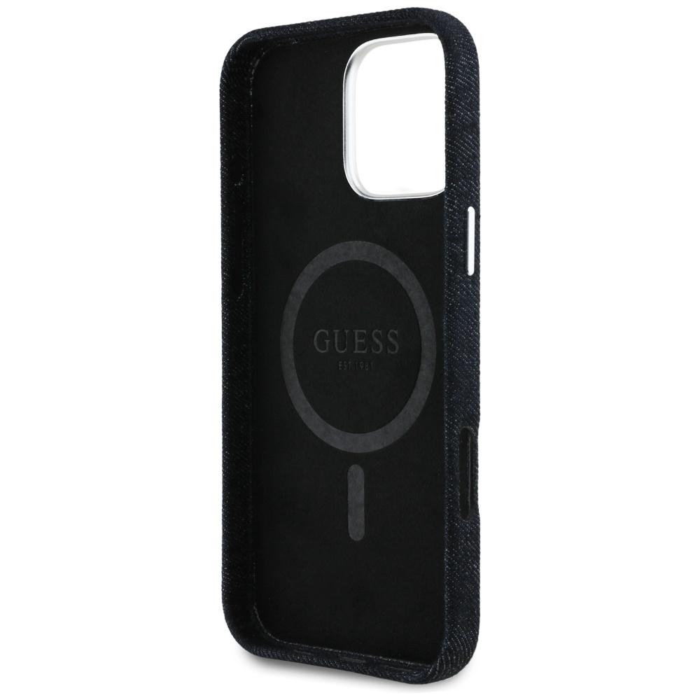 Guess Denim Triangle Logo MagSafe Case for iPhone 16 Pro Black
