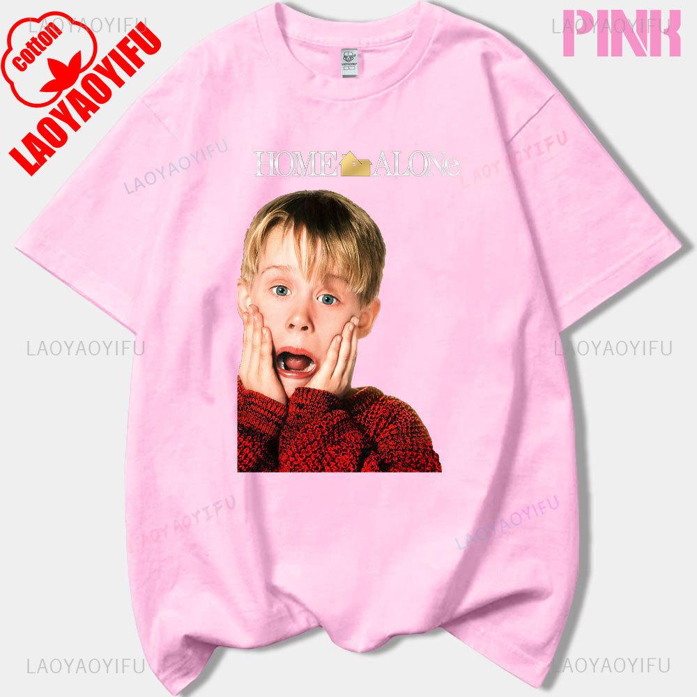 Merry Christmas Movie Home Alone Childrens Man Printed Tshirt Woman Cotton Tshirt Adult Daily Clothing Holiday Gifts Tops