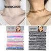 12 Pieces Vintage Hippy Stretch Tattoo Choker Necklaces Elastic Chocker Necklace Plastic Fishing Line Tattoo Necklaces