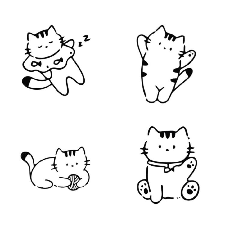 Kitten Stamper for Card Making Journal Scrapbooking Photo Album Children Motivational Stamper for Classroom Rewarding