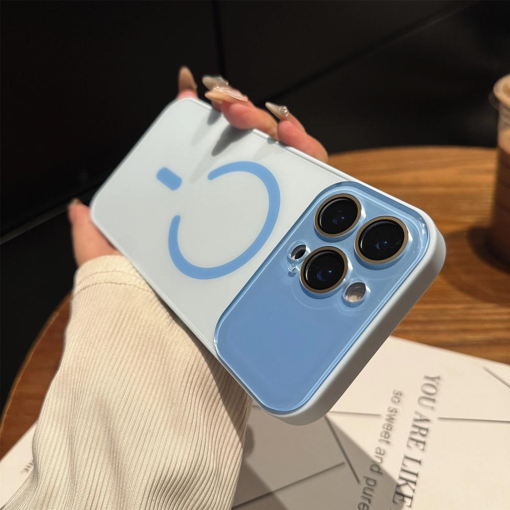 Luxury Matte Glass Lens Camera Protector Phone Case for IPhone 17 Pro Max 17Air 16 15 14 13 12 Magnetic Wireless Charger Cover