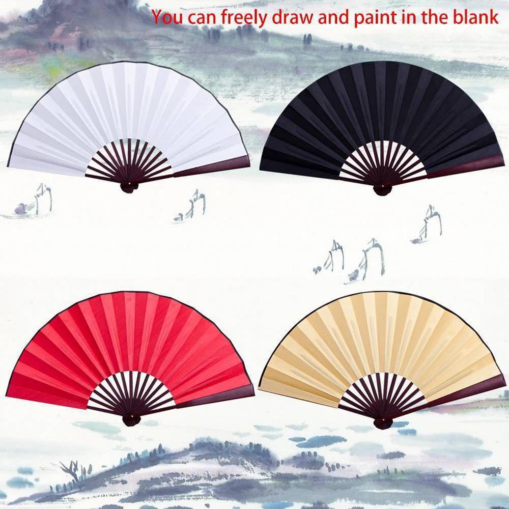 Graffiti Chinese Style Blank Cloth Wedding Decoration DIY Hand Folding Fan Folding Fan Home Party