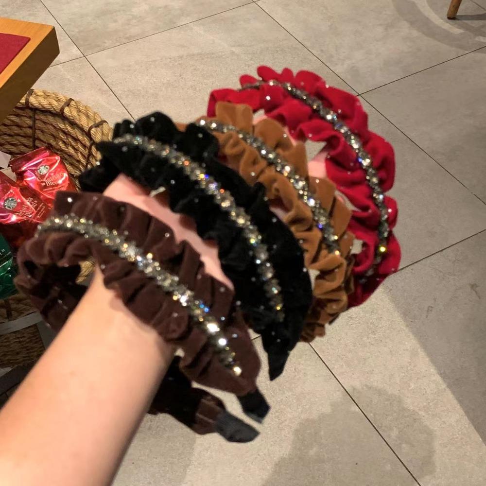 Elegant Shiny Rhinestone Headband French Style Women Sequin Hairband  Party