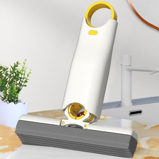 Mini Mop Efficient Easy-to-Use Portable Foldable Hand Squeeze Cleaning Mop for Home Bathroom Kitchen