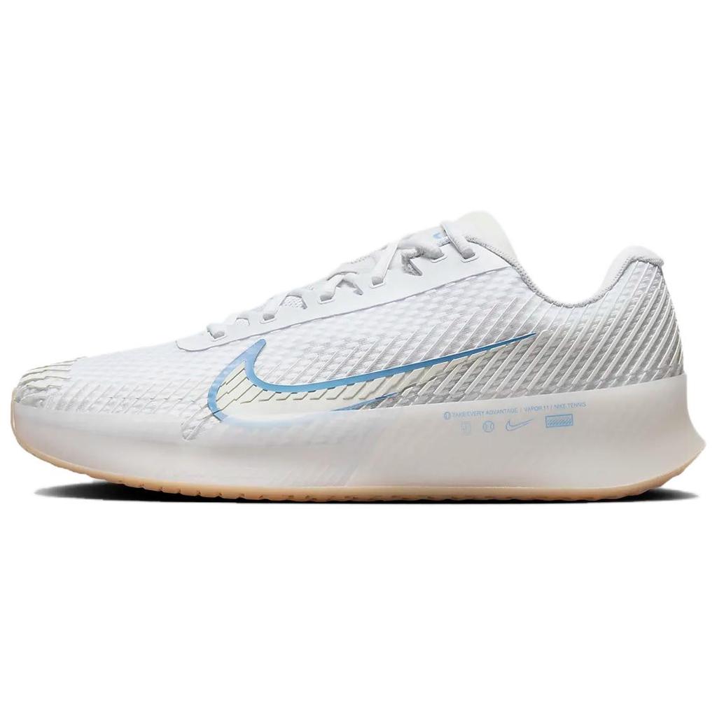 NikeCourt Air Zoom Vapor 11 HC White Light Blue Gum Men Sneakers Sail Gum-Light-Brown DR6966-107