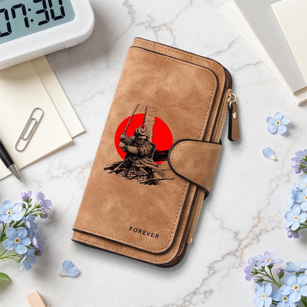 Japanese Samurai Printed Purse Fashion Long Wallet Large Capacity Card Holder