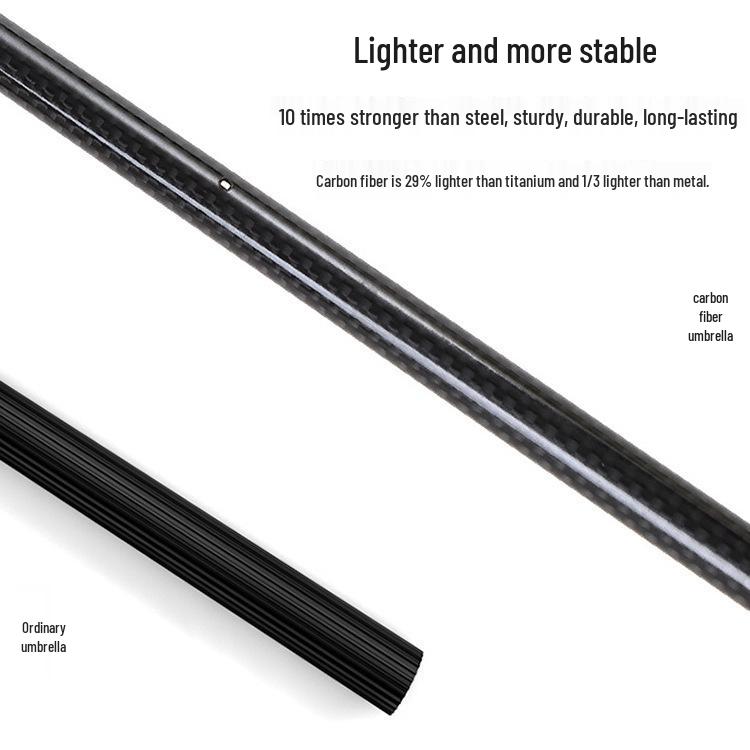 Ultra-light Carbon Fiber Aluminum Business Umbrella - Long Handle, Dual-use for Sun and Rain, Available for Custom Printing