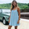 Women's Pure-color Halter-neck Backless Loose-fitting Dress for Summer Casual and Fashionable Style