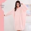 Morandi Color Fleece Hooded Bathrobe - Long Sleeve, Cozy, Warm Student Homewear