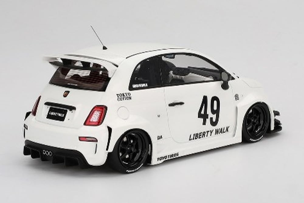 TSM MODEL Abarth 595 x Abas Works Gala White Finished Product TS0606 1/18 LB-WORKS