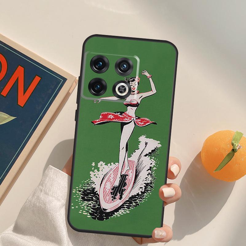 HAWAII BEACH SURF GIRL SURFING ART Case For OnePlus 12R 13R 13T 10R 15 13 12 11 10T 8T Nord CE 4 3 2 Lite N20 N30 Nord 5 Cover