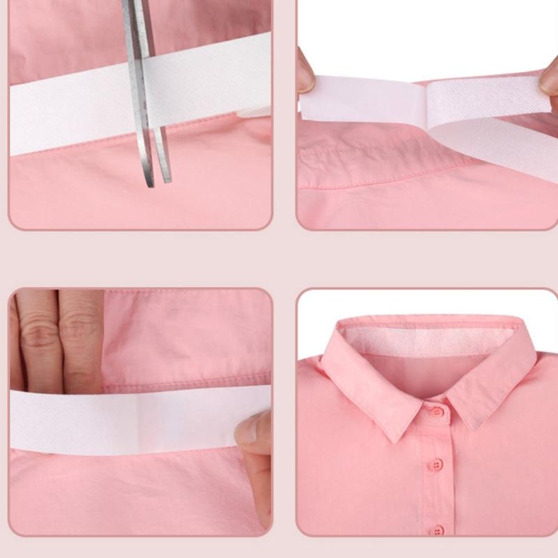 1 Roll Hat Sweat Liners Shirt Collar Sweat Protectors Non-Woven Fabric Self-Adhesive Invisible Breathable Sweat Pad