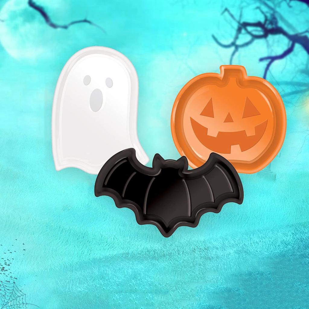 Ghost Pumpkin Bat Halloween Snack Tray Plastic Candy Serving Bowl PP Material Party Decor Fruit Dish Dessert Platter