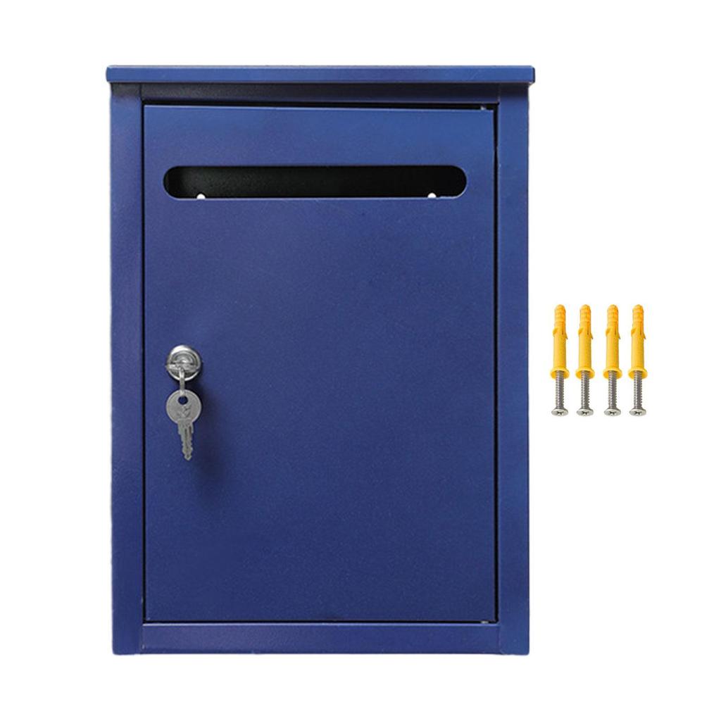 Wall Mount Locking Mailbox Townhouse Weatherproof Office Corridor Office Business Villa Area Family Residence Metal Post Box