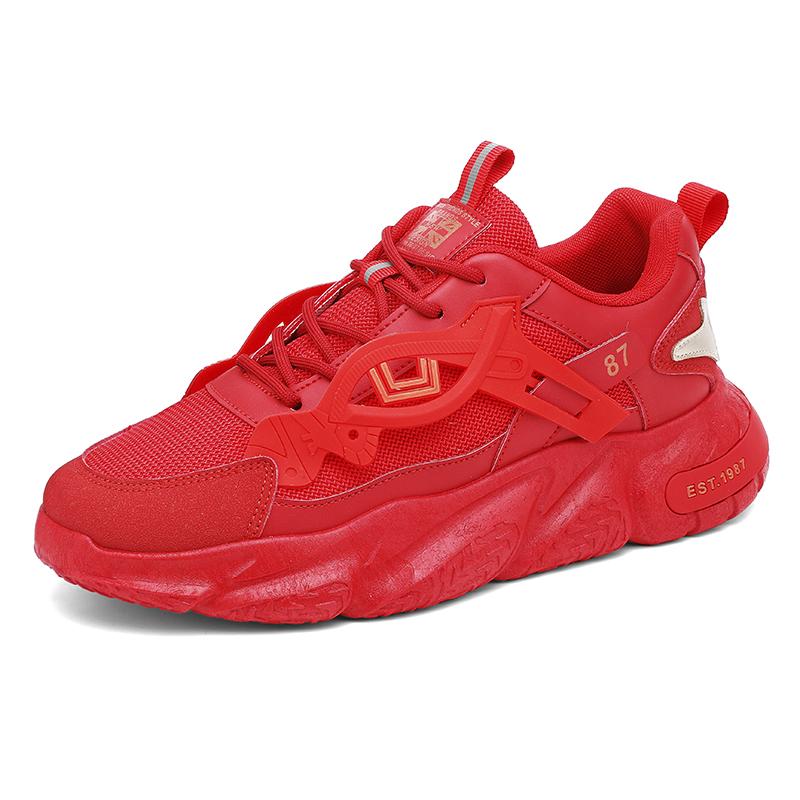 

TUINANLE Мужская обувь на платформе, дышащая сетка, повседневная спортивная обувь на толстой подошве, мужские массивные кроссовки на шнуровке