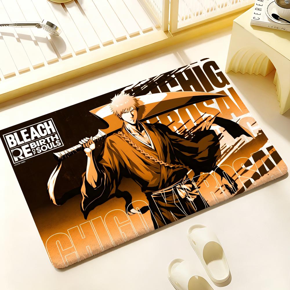 Hot Anime B Bleach Floor Mat Cozy Flannel Soft Thick Non Slip Mat For Living Room Bedroom Kitchen Decor Rugs