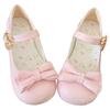 JX Cute Kitten Bow Versatile Sweetheart Lolita Small Low Heel Round Head Lo Shoes One-button Fashion Shoes