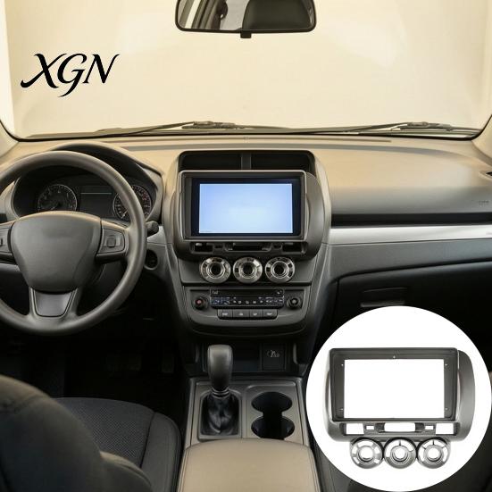 Dashboard Mounting Frame 9 Inch Car Radio Fascia Kit for Honda Jazz Fit 2006 RHD Trim Replacement Manual AC, Navigation Panel Frame, Stereo