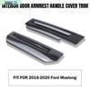 Interior Door Armrest Handle Decor Cover Trim For Ford Mustang 2015+Carbon Fiber