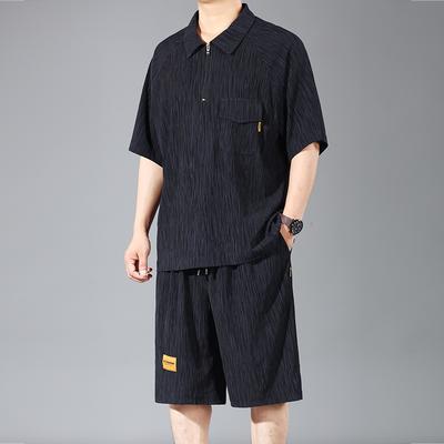 Duże Rozmiary 4XL-10XL Oversize'owa Koszulka Polo Zestawy z Szortami Letnie Vintage Ubrania Męski Zestaw 2-częściowy