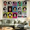 Mafalda Nástěnná tapiserie Estetická nástěnná dekorace Tištěná látková přikrývka Dekorativní tapiserie do ložnice obývacího pokoje Domácí dekorace