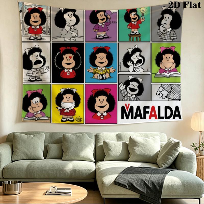 Mafalda Nástěnná tapiserie Estetická nástěnná dekorace Tištěná látková přikrývka Dekorativní tapiserie do ložnice obývacího pokoje Domácí dekorace