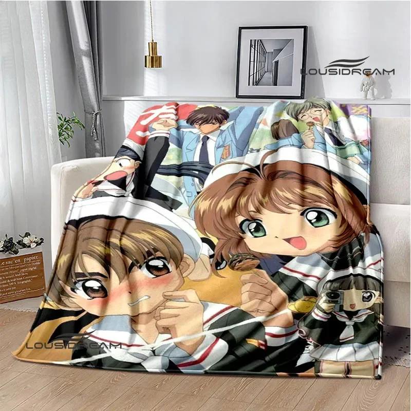 Card Captor Sakura Cartoon Printed Blankets Flannel Soft Cozy Blankets Sofa Bed Blanket Travel Blanket Bedding Birthday Gift