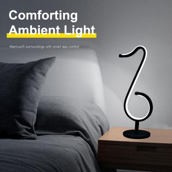 Table Lamp Music Note Night Light RGB 16 Million Colors Media Streaming