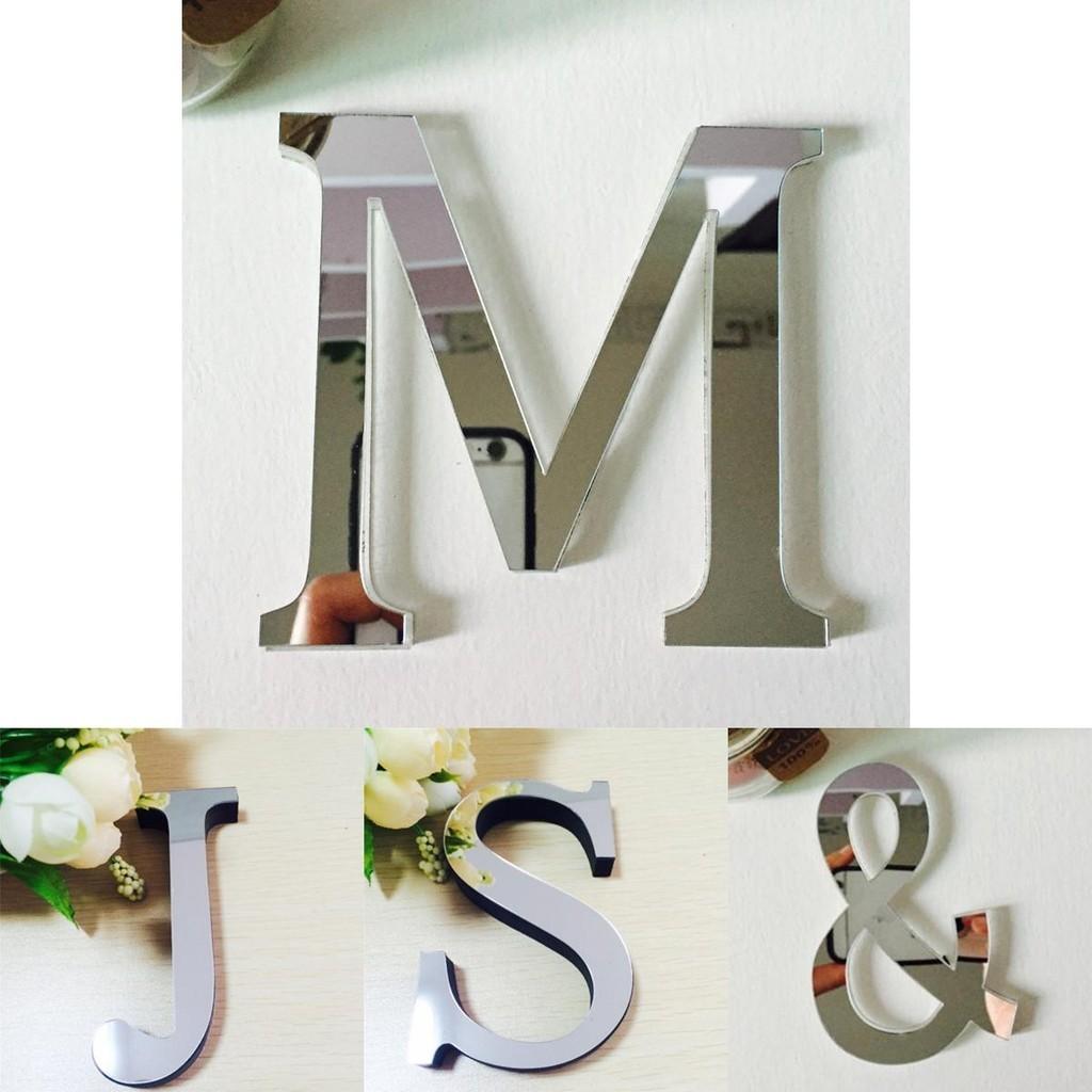 Modern 4 Letters Love Home Furniture Mirror Tiles Self-adhesive Wall Stickers For Elegance
