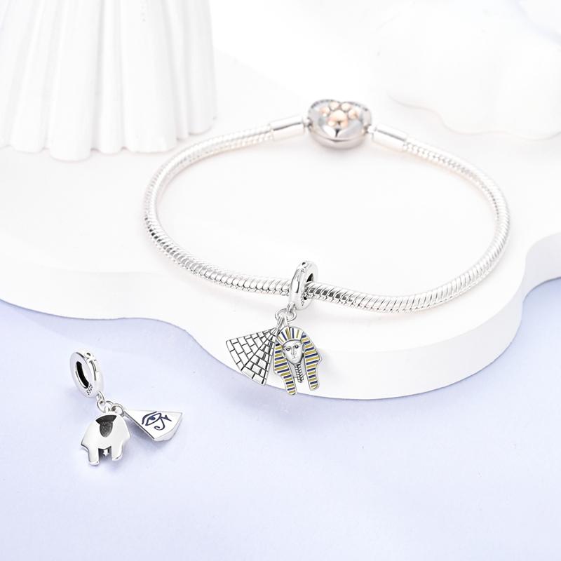 Charms Original Copper Pyramid Pharaoh Pendant Beads Fit Bracelet Women Jewelry Diy Fine Gift Accessory